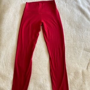 Red lululemon align leggings "25